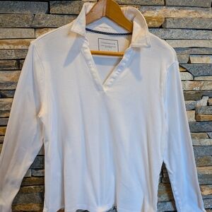Charter Club, White Women's Long Sleeve Top, Supima Cotton, Size L